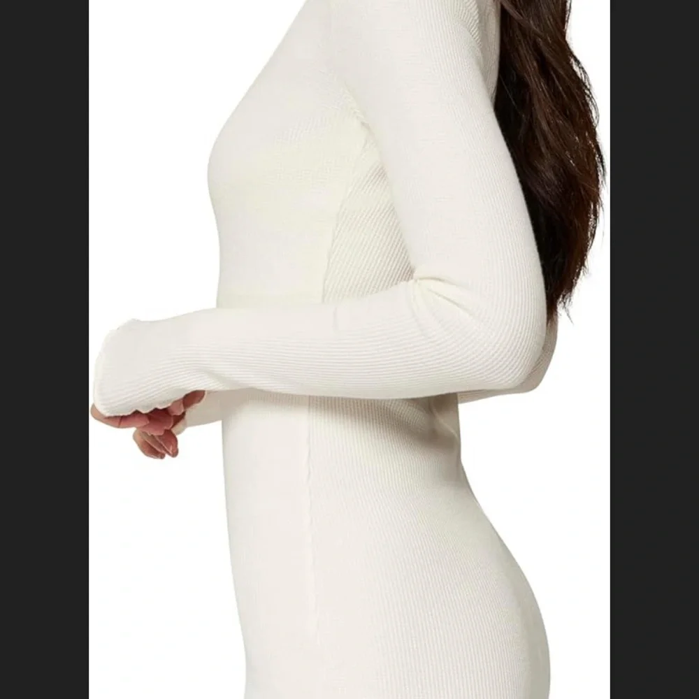 Women's White Ribbed Top - Picture 5 of 9